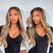 Ombre Blonde Bouncy Body Wave Wig 6x4.5 Lace