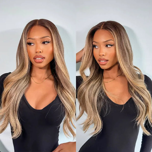 Ombre Blonde Bouncy Body Wave Wig 6x4.5 Lace