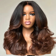 Flash Sale 16inch Lace Frontal Wig Mixed Texture Human Hair Glueless Wig
