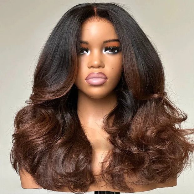 Flash Sale 16inch Lace Frontal Wig Mixed Texture Human Hair Glueless Wig