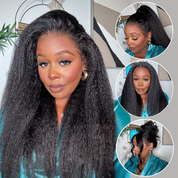 Glueless Newborn Hairline Invisi Strap 360 Skin Lace Frontal Kinky Straight Wig Pre-Everything Natural Look Human Hair Wig