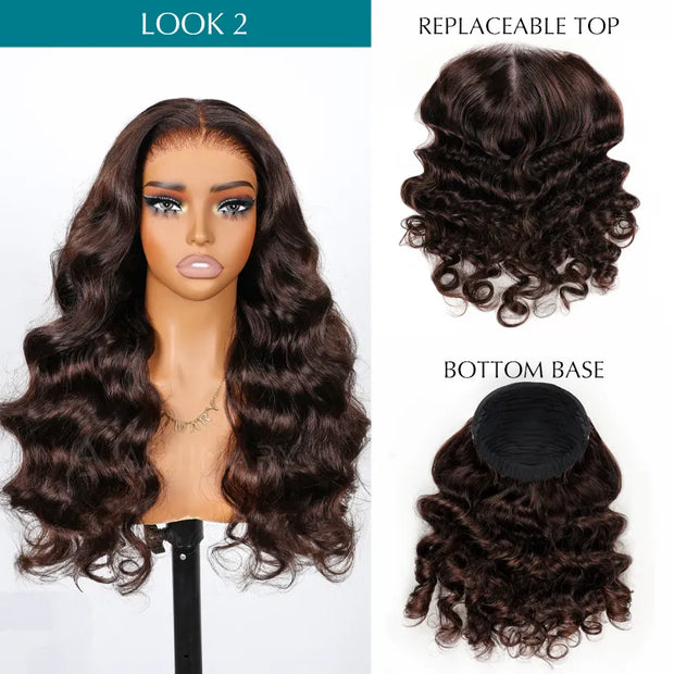 Ashimary PairUp Zippable Wig Highlight Body Wave Optional Replaceable Zip Lace Top 