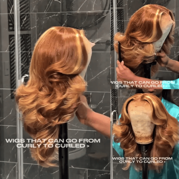 Pre Styled Highlight Peacock Curls Lace Front Wig 13x6 Pull Go Glueless Human Hair with Bold Layers