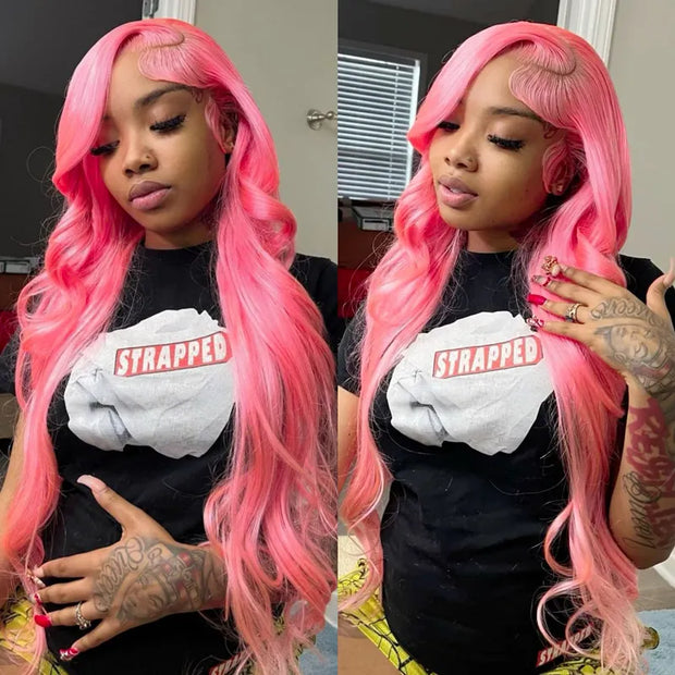 pre-colored_pink_wig_transparent_lace_bpdy_wave_human_hair_wig