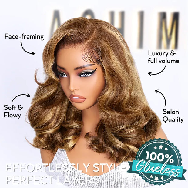Blonde Highlight Pre-Styled Body Wave Ready To Go Glueless