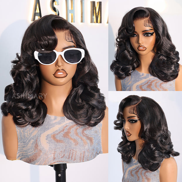 Pre-Styled Body Wave Short Bob Wig Transparent Lace Wigs