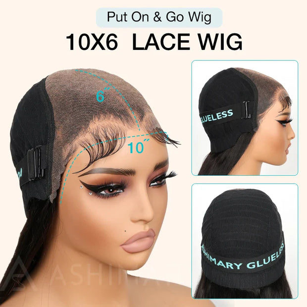 Pre Braid with Pre Baby Hair 10x6 Parting Max Pre Cut Lace Frontal Glueless Water Wave Wig Put On & Go Human Hair