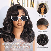 Pre-Styled Body Wave Short Bob Wig Transparent Lace Wigs