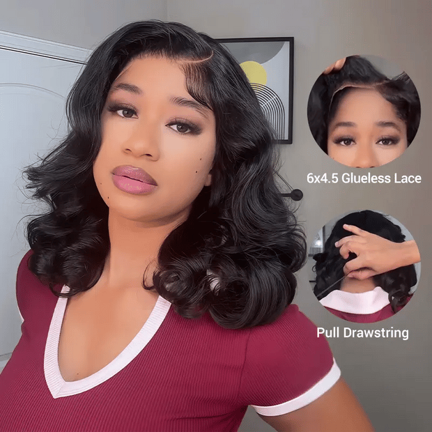 Pre-Styled Body Wave Short Bob Wig Transparent Lace Wigs
