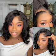 Pre-Styled Body Wave Short Bob Wig Transparent Lace Wigs