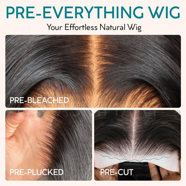 Pre-Styled Body Wave Short Bob Wig Transparent Lace Wigs