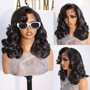 Pre-Styled Body Wave Short Bob Wig Transparent Lace Wigs