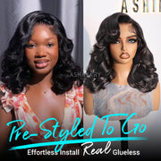 Pre-Styled Body Wave Short Bob Wig Transparent Lace Wigs