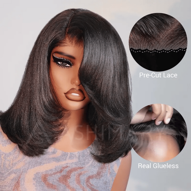 Layered Cut Wig With Side Swept Bangs
