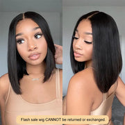 Flash Sale 4x4/ 4x6/ 13x4 Transparent Lace Silky Straight Bob Wig Natural Black Human Hair Glueless Wig