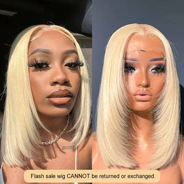 Flash Sale 4x4/ 5x5/ 13x4 Transparent Lace BLonde Bob Wig Straight Human Hair Pre-Styled Wig