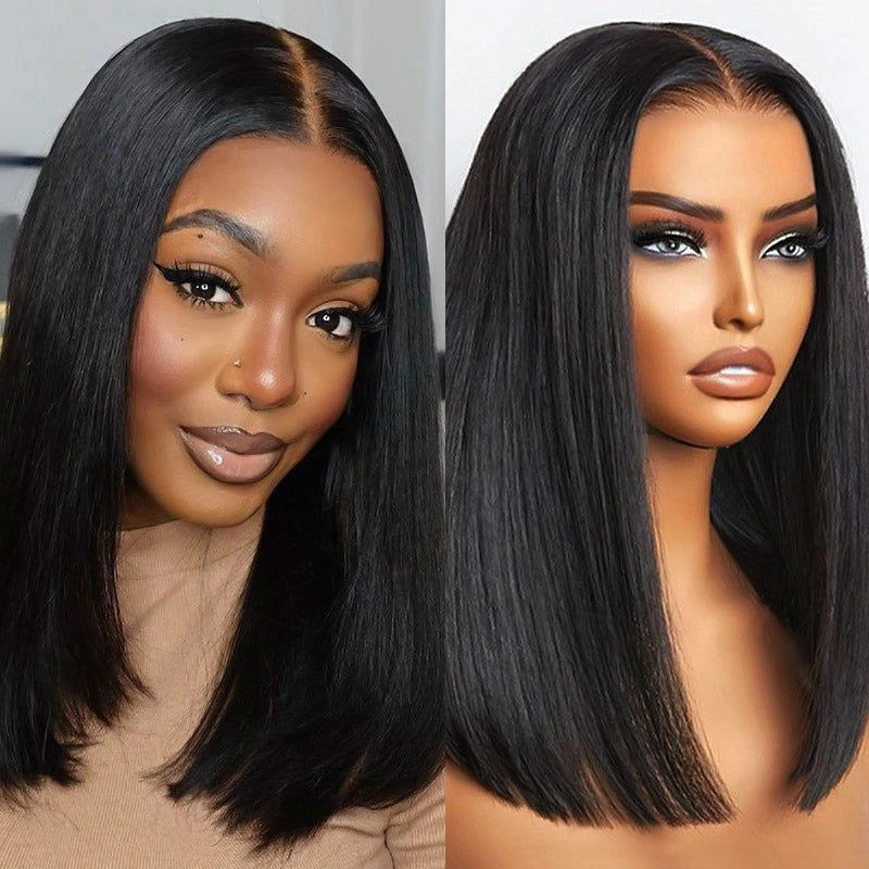 Ready To Wear Straight Bob Hair 13x4 HD Transparent Glueless