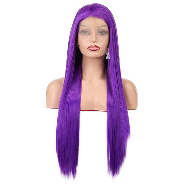 Purple Color Pre Plucked 5*5 13*4 Transparent Lace Frontal Wigs Straight Hair