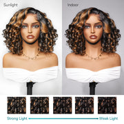 Glueless Short Pre-Styled Organique Hawaiian Curl Balayage Highlight 6x4.5 Pull Go Lace Closure Wig