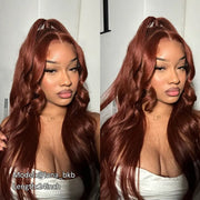 Reddish Brown Colored Body Wave Human Hair Lace Frontal Wigs 13x4 13x6 Ashimary Virgin Hair Front Wigs