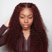 Reddish Brown Curly Invisi Strap Snug Fit 360