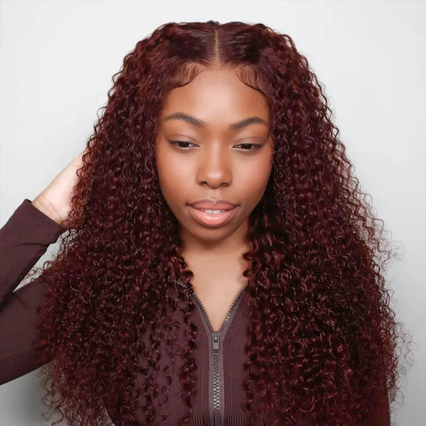 Reddish Brown Curly Invisi Strap Snug Fit 360