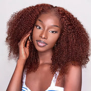 Kinky Curly Pre-Cut Lace Closure Wig with Pre Plucked Hairline & Bleached Knots