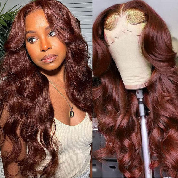 Flash Sale Reddish Brown 4x4 &13x4 Lace Frontal Body Wave Wigs