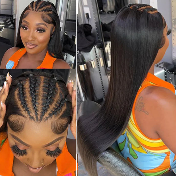 Flash Sale Ashimary 13x4 & 4x4 & 13x6 Full HD Transparent Lace Front Wig Straight Hair Natural Color 10A Hair