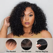 Trendy Short Cut Curly Knotless 4x4 