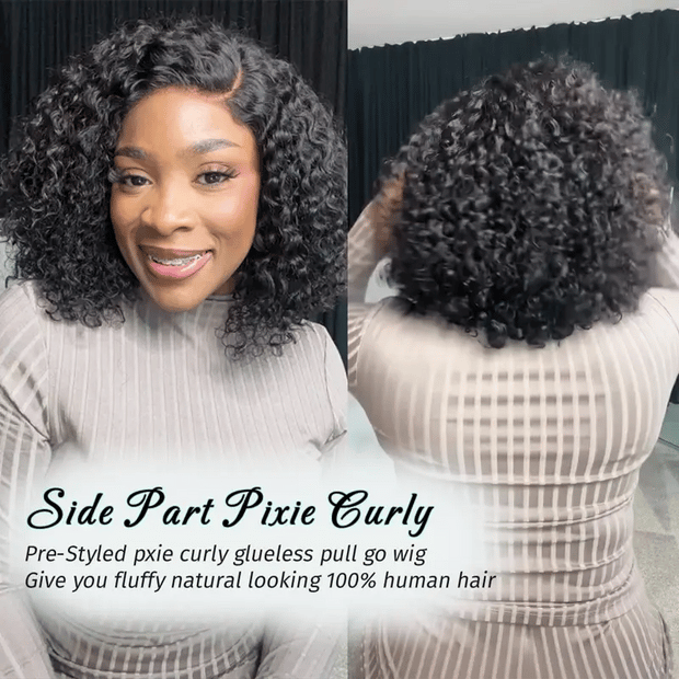Trendy Short Cut Curly Knotless 4x4 