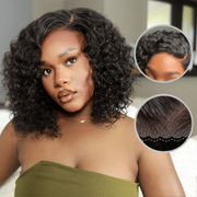 Trendy Short Cut Curly Knotless 4x4 Lace