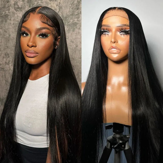 BOGO Glueless 5x5 HD Lace Closure Straight Wig Natural Color