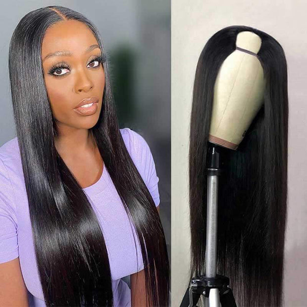 Flash-Sale-Glueless-U-Part-Wig-No-Sew-In-Mininal-Leave-Out-Natural-Human-Hair