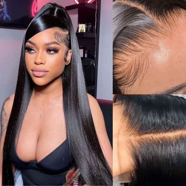 Ashimary Transparent HD Full 13*6 Lace Front Wig Straight Brazilian Human Hair