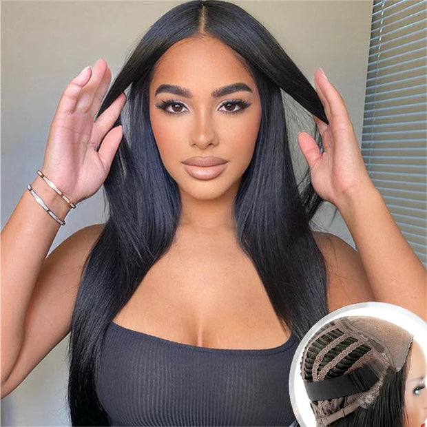 Air Wig|13x4 HD Transparent Lace Wear and Go Straight Wig with Pre Cut Lace & Bleached Knots & Pre-plucked Hairline