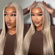 Ashimary ash blonde straight lace frontal wig
