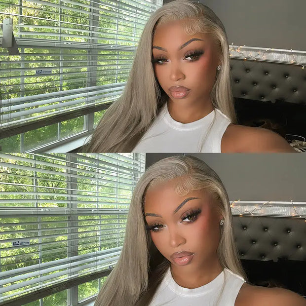 ash blonde wigs body wave lace frontal wigs