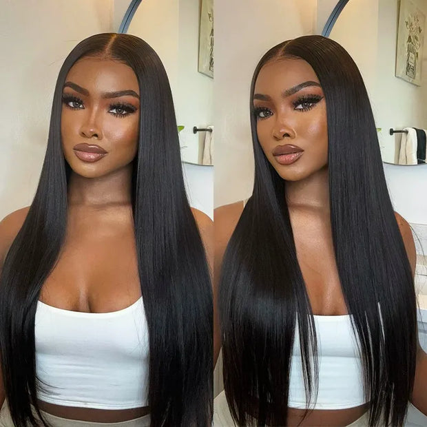 Glueless 5x5 HD Lace Closure Straight Wig Natural Color