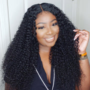 Flash Sale 4C Kinky Edges Curly Hair Transparent HD Lace Front Wigs With Realistic Hairline