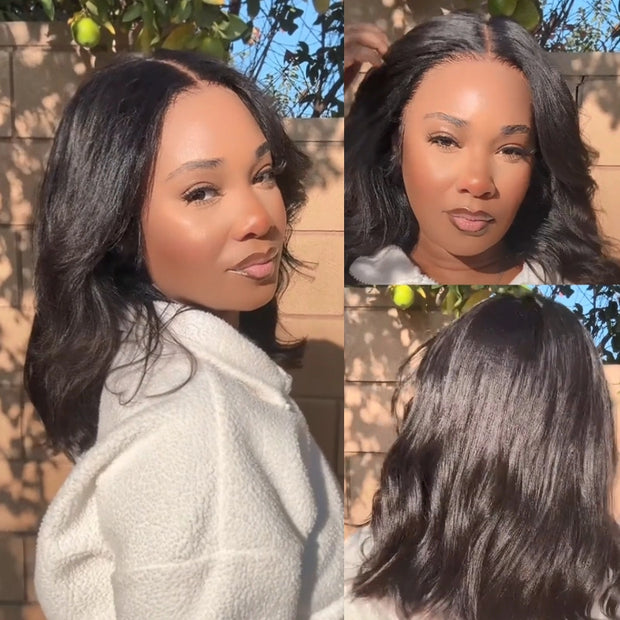 Flash Sale Yaki Straight 6x4.5/4x4/13x6 HD Transparent Pre-Cut Lace Frontal Human Hair Wig Affordable Natural Look Wigs