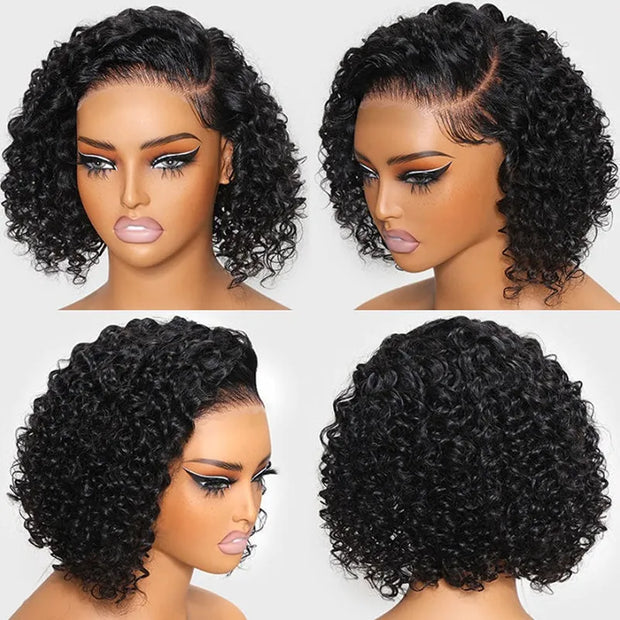 Trendy Short Cut Curly Knotless 4x4 Lace 
