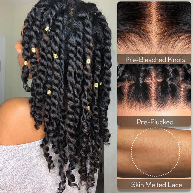 Two Strands Twists 360 Lace Frontal with Invisi Strap Pre-Braid Glueless Human Hair Wigs