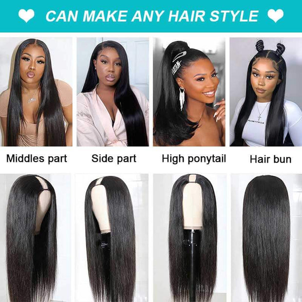 Flash-Sale-Glueless-U-Part-Wig-No-Sew-In-Mininal-Leave-Out-Natural-Human-Hair