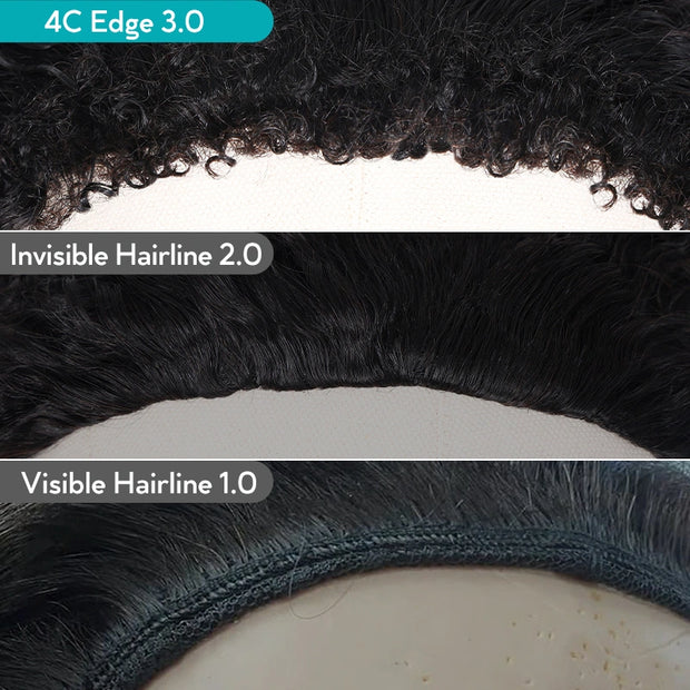 Half Wig with Drawstring Kinky Curly Ready To Go Wig 3 in 1 Half Wig Human Hair Affordable Wig