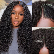 Ashimary human hair V-part curly wigs gluless easy to install human hair wigs 