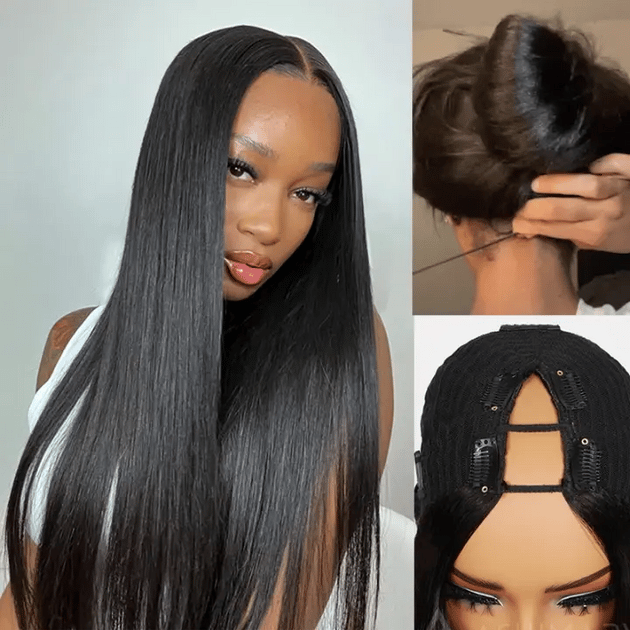 V Part Wig | Real Scalp Straight V Part Human Hair Beginner Friendly T ...