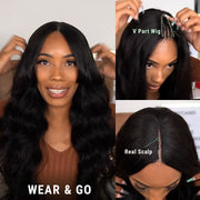 Flash Sale U/V Part Glueless Wig No Leave Out Quick & Easy Affordable Human Hair