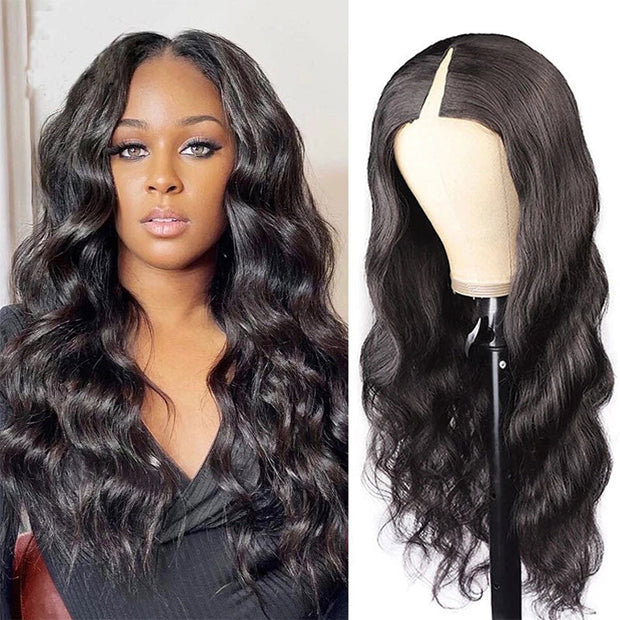 Flash Sale Ashimary V Part No Gel Real Glueless Wig With No Leave Out Natural Human Hair