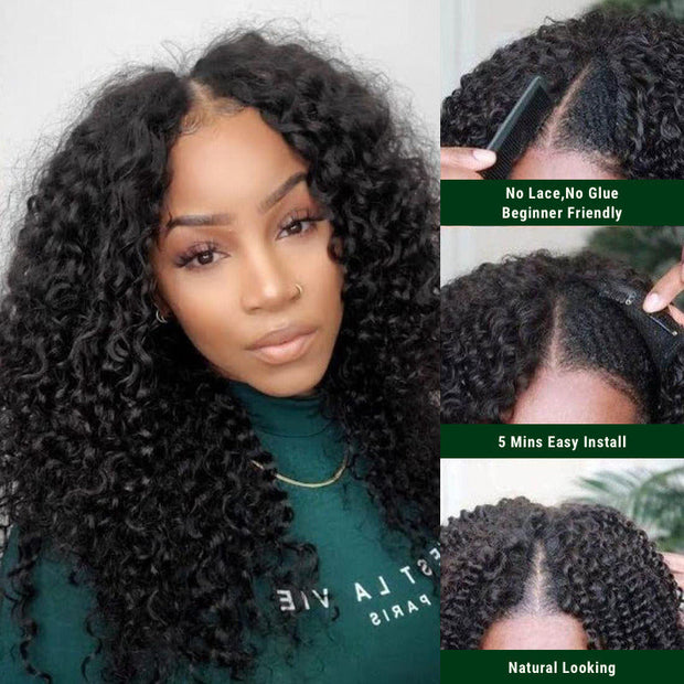 Flash Sale Ashimary V Part No Gel Real Glueless Wig With No Leave Out Natural Human Hair